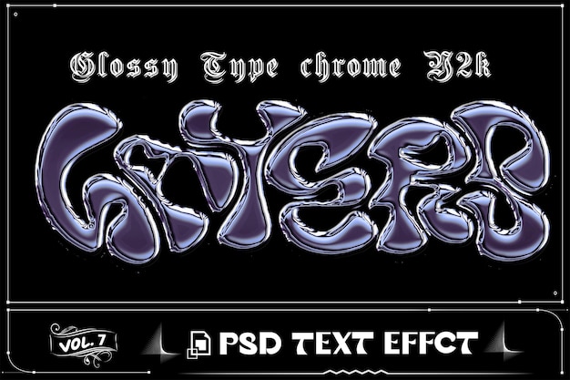 Efecto de texto de Chrome editable en PSD Photoshop