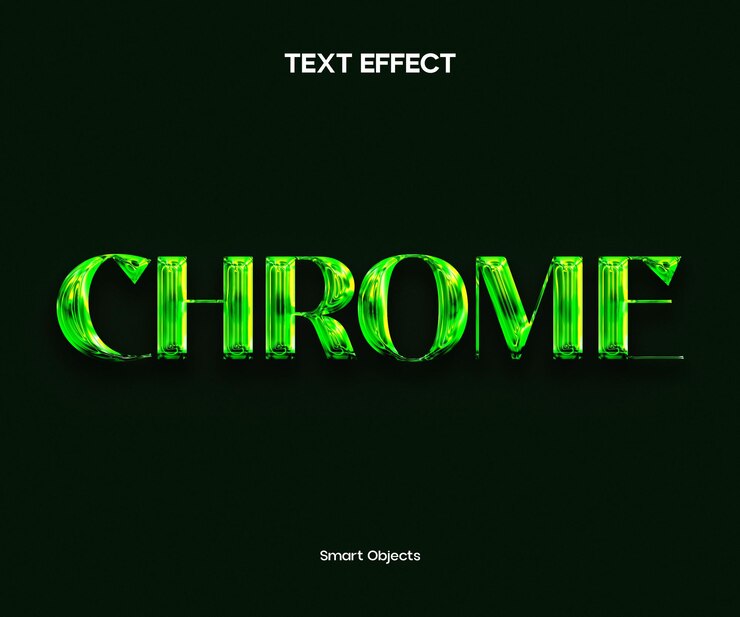 PSD efecto de texto de chrome