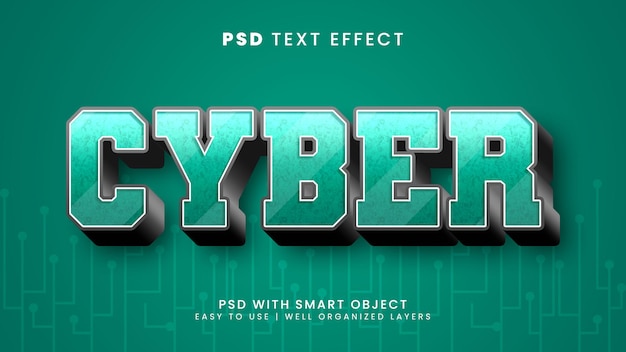 Efecto de texto cibernético editable con estilo de fuente futuro y ficción