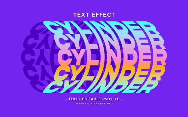 efecto de texto cilíndrico