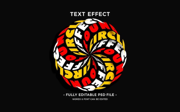 Efecto de texto circular redondo