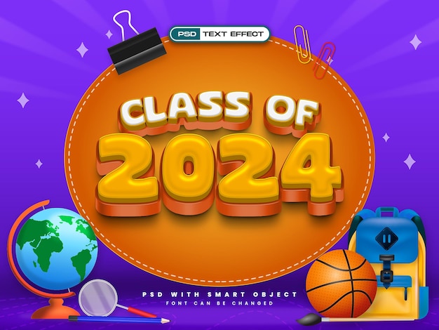 Efecto de texto de la clase de 2024
