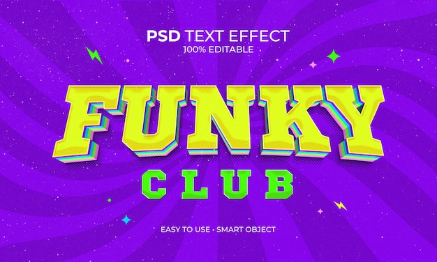 PSD efecto de texto club funky