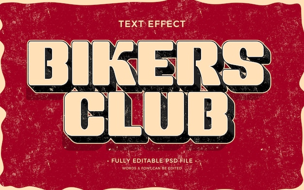 Efecto de texto de club de moteros