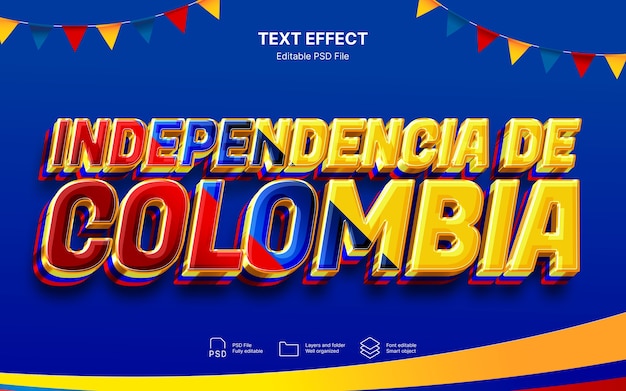 efecto de texto colombiano