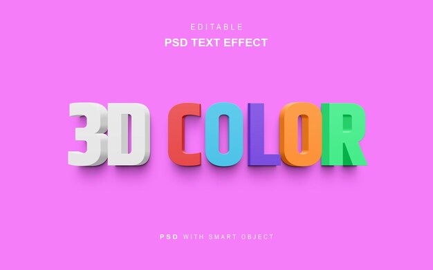 PSD efecto de texto en color 3d