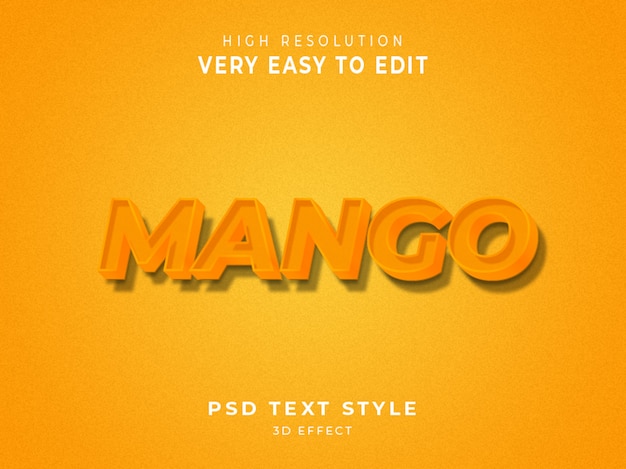 Efecto de texto en color mango 3d