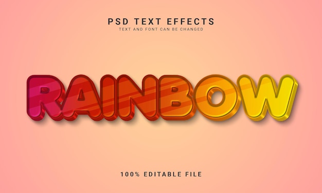 Efecto de texto colorido del arco iris