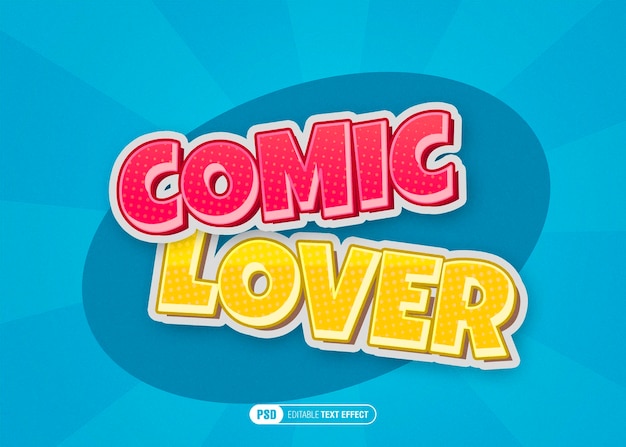 Efecto de texto Comic Lover