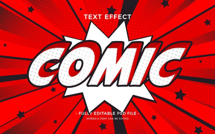 PSD efecto de texto cómico