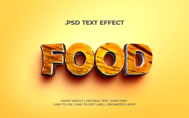 PSD efecto de texto de comida editable