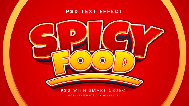 PSD efecto de texto de comida picante