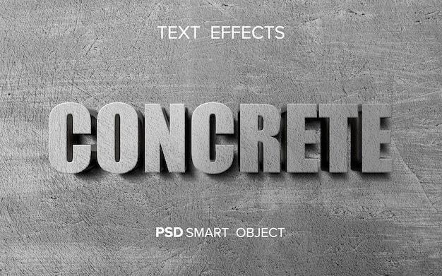 PSD efecto de texto concreto abstracto