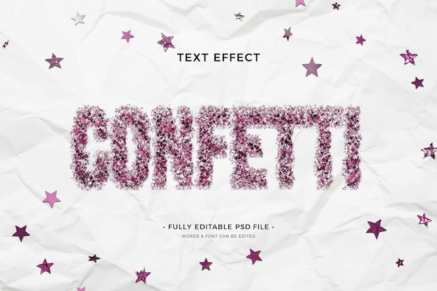 Efecto de texto de confeti
