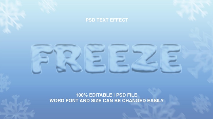 PSD efecto de texto congelado