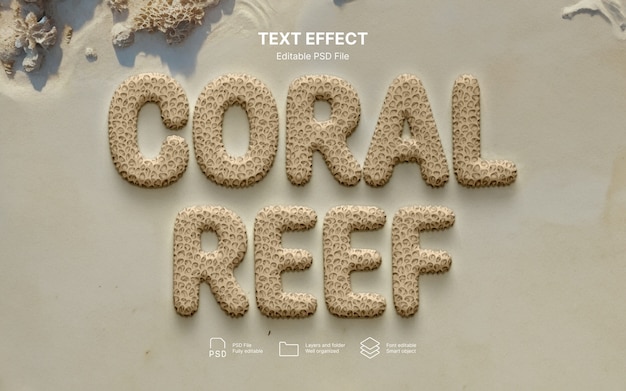 Efecto de texto de coral