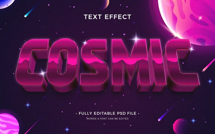 PSD efecto de texto cósmico