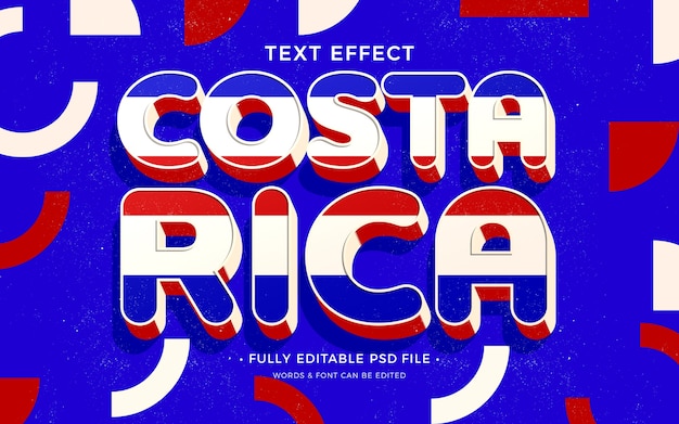 PSD efecto de texto de costa rica