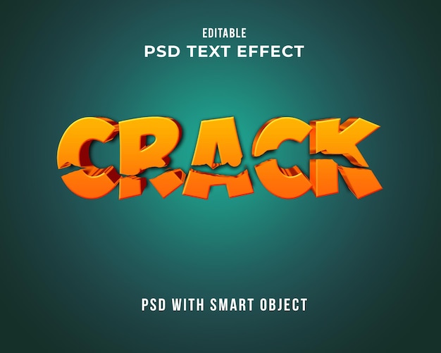 EFECTO DE TEXTO CRACK EDITABLE 3D