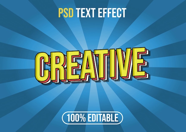 Efecto de texto creativo y colorido