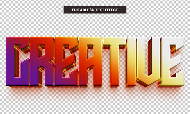 Efecto de texto creativo editable en 3D