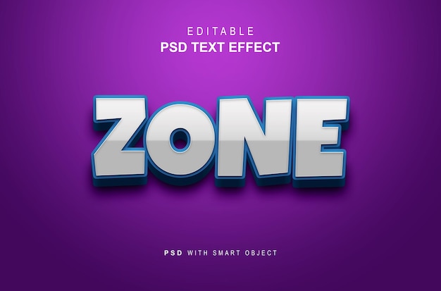 PSD efecto de texto creativo de zona 3d.