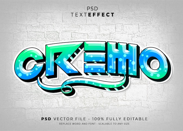 Efecto de texto Cremo psd