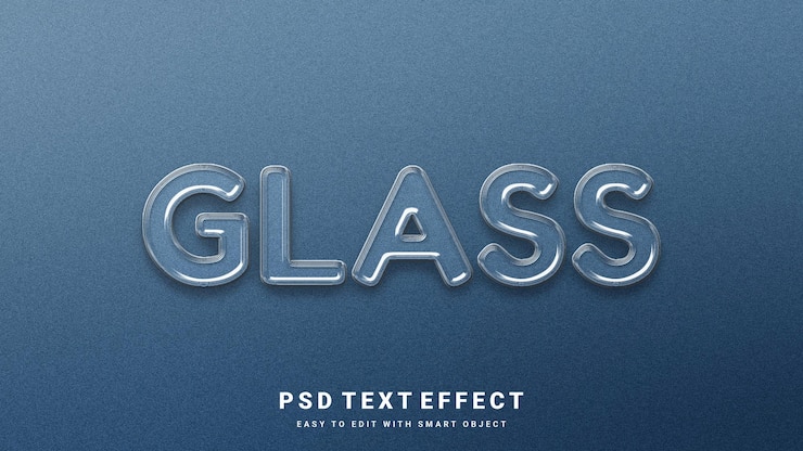 PSD efecto de texto de cristal