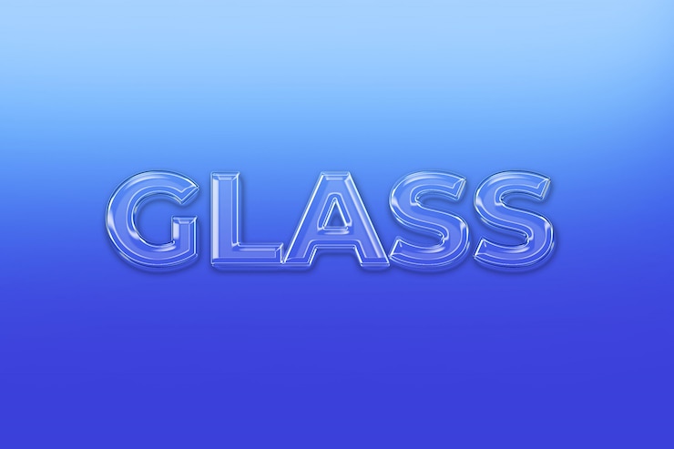 PSD efecto de texto de cristal