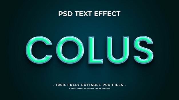 PSD efecto de texto cromado holográfico editable