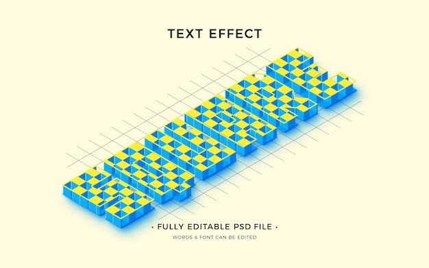 PSD efecto de texto cuadrado