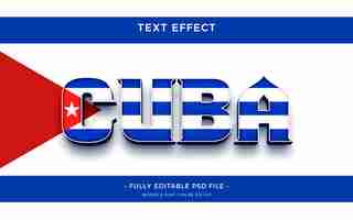 PSD efecto de texto de cuba