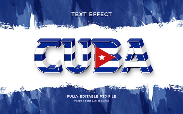 PSD efecto de texto de cuba