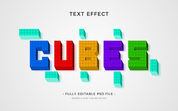Efecto de texto de cubos