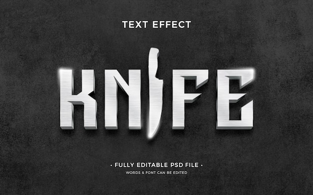 Efecto de texto de cuchillo