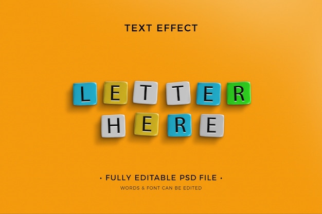 Efecto de texto de cuentas de letras