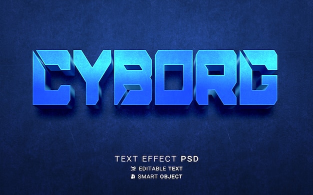 PSD efecto de texto cyborg