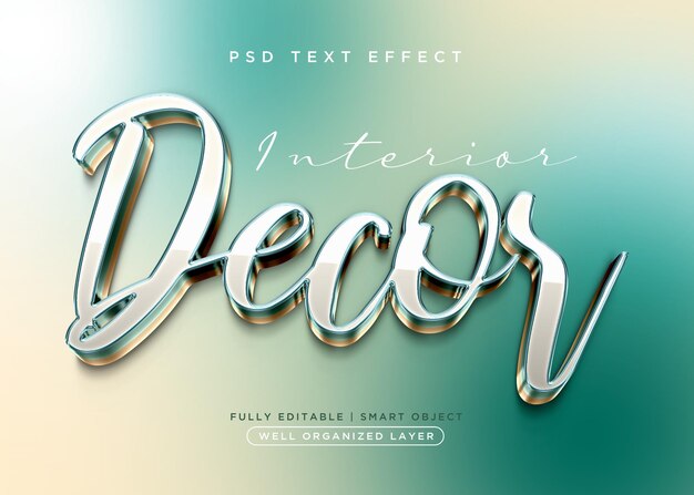 efecto de texto de decoración de estilo 3d