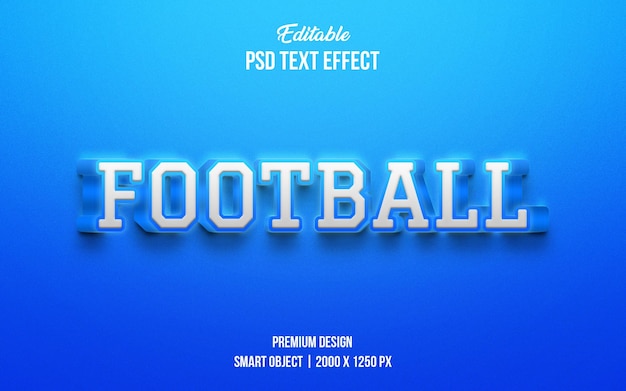 Efecto de texto degradado editable 3d de fútbol
