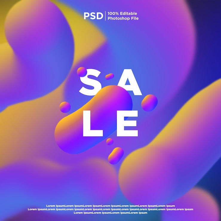 PSD efecto de texto degradado fluido completamente editable