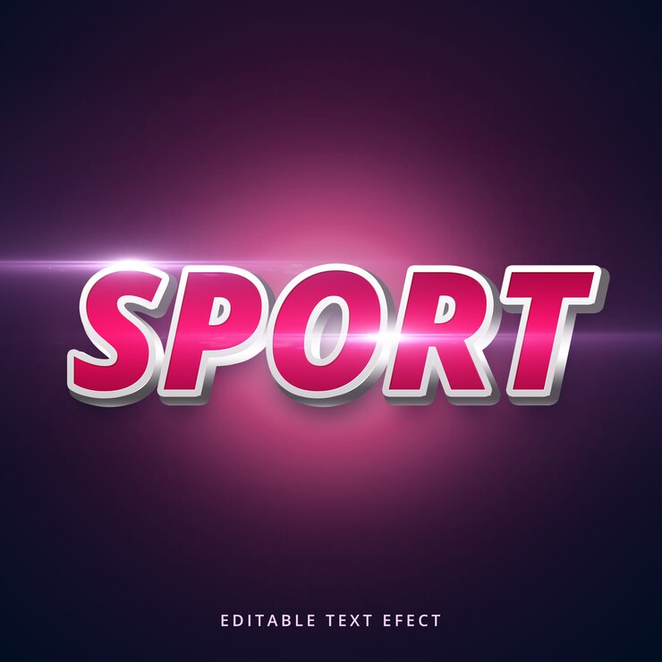 PSD efecto de texto de deporte de trazo editable