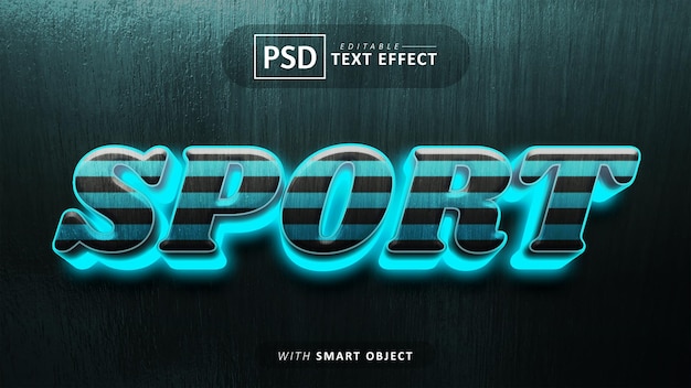 Efecto de texto deportivo 3d editable