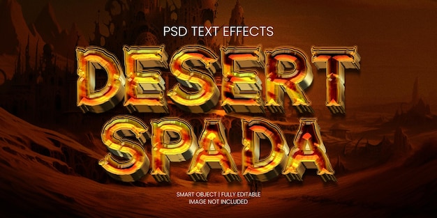 PSD efecto de texto desierto spada