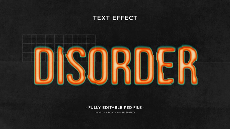 PSD efecto de texto desordenado