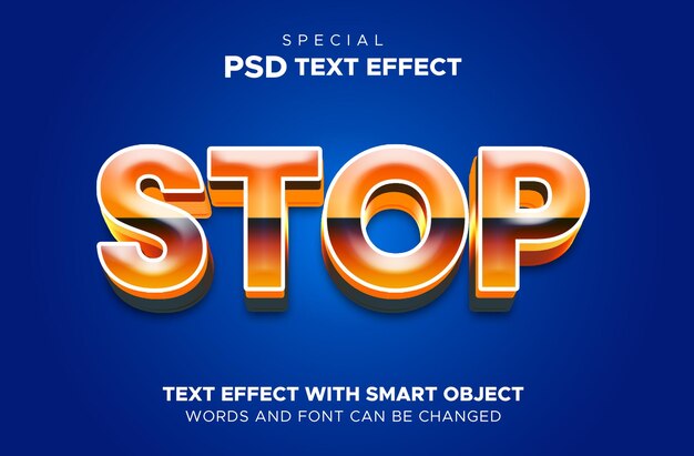 Efecto de texto Detener objeto inteligente editable