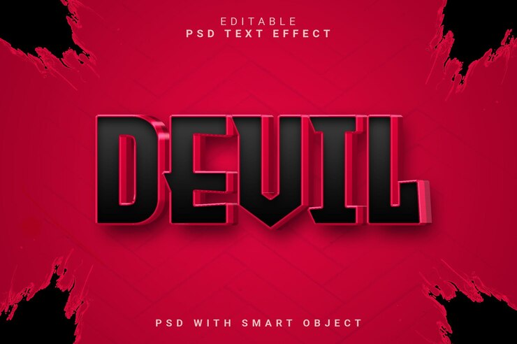 PSD efecto de texto devil 3d