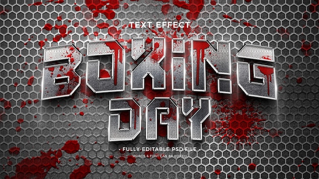 Efecto de texto del día del boxeo