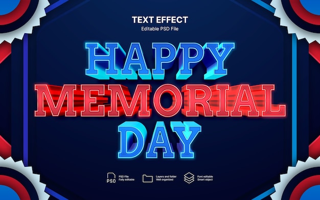 Efecto de texto del Día de los Caídos