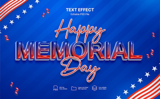Efecto de texto del Día de los Caídos