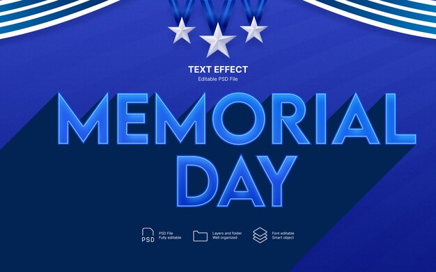 Efecto de texto del Día de los Caídos